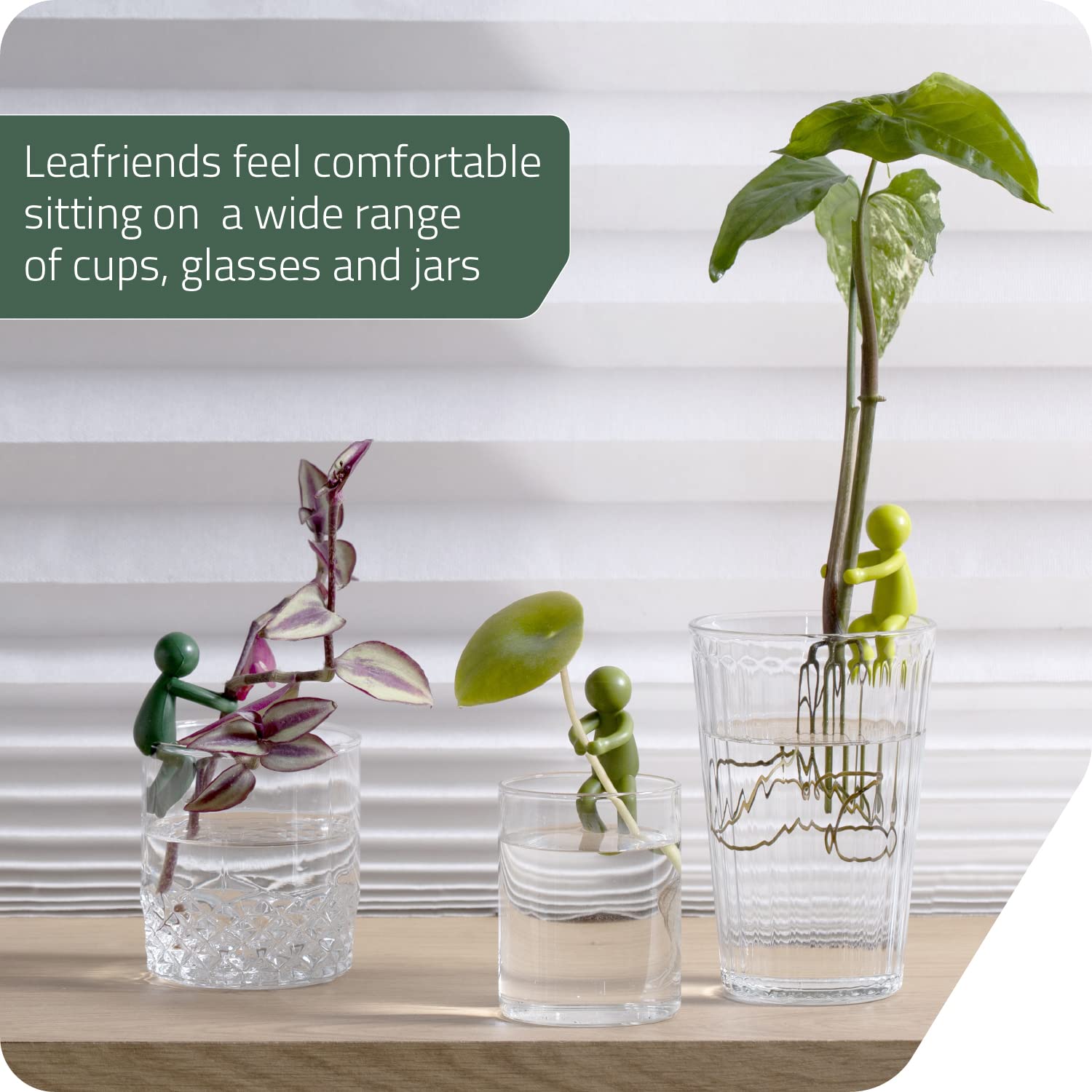 Three Leafriend sizes provide versatile support for flowers, herbs, and young vegetables.