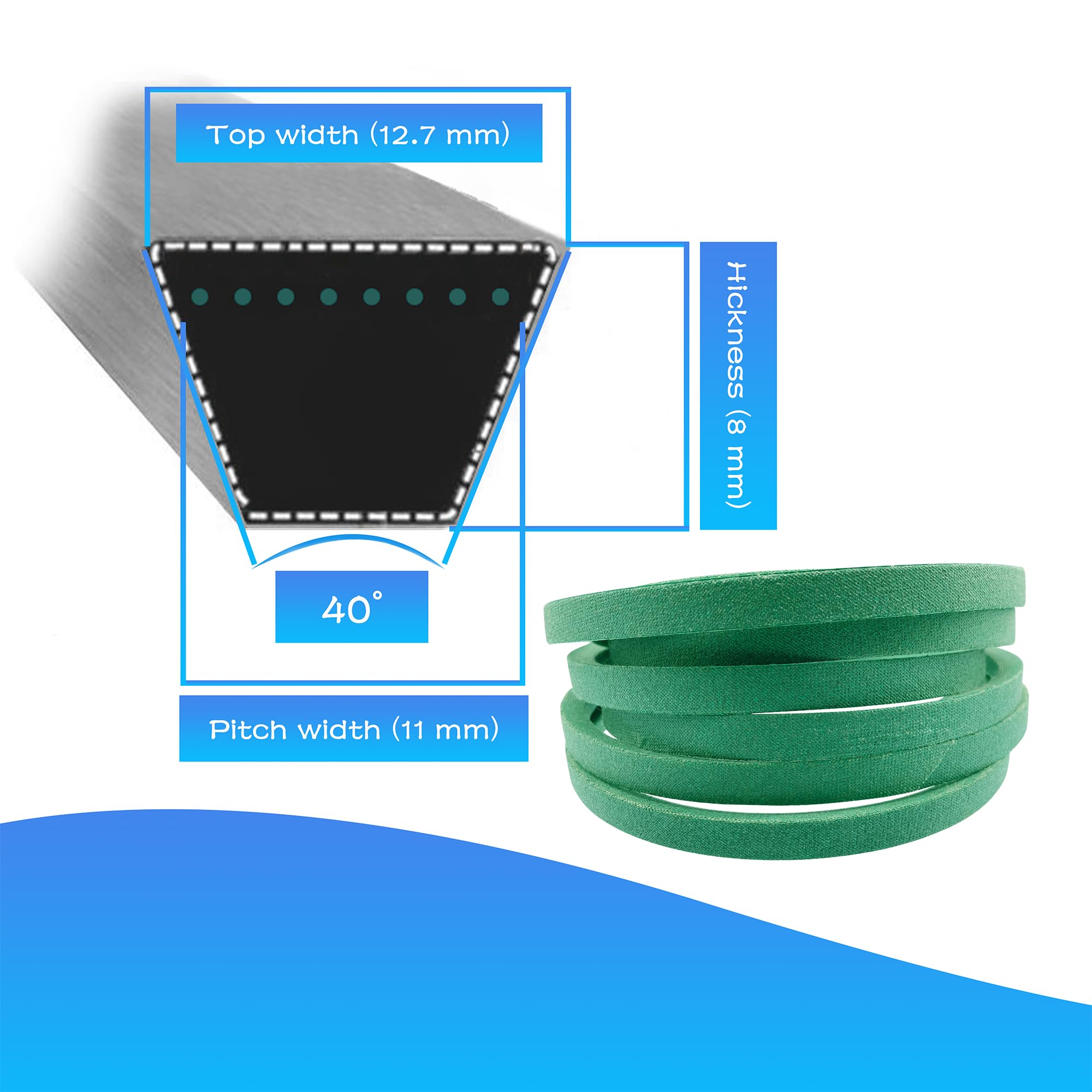 Pelif GX20072 compatibility chart belt suitable for multiple Deere and Scotts decks.
