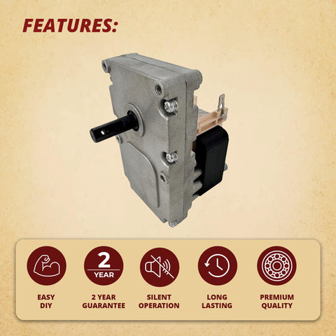 Pellethead auger motor compatible with multiple Englander models for easy matching