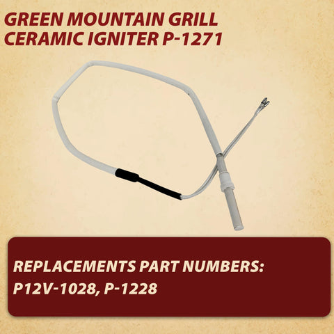 Pellethead GMG 12V Prime igniter for Ledge provides OEM replacement reliability.