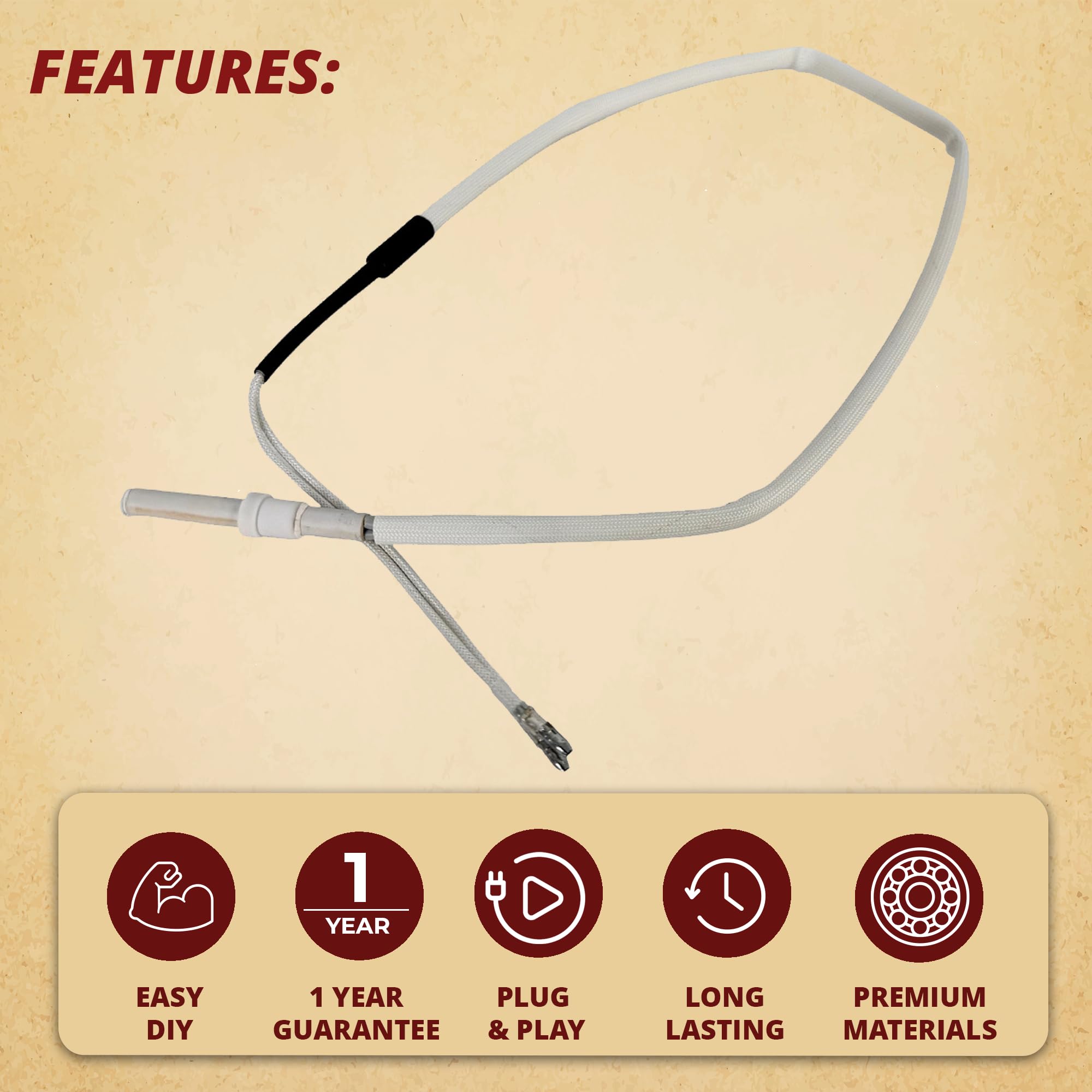 Pellethead GMG 12V Prime igniter for Peak P-1271 ensures dependable flame start.