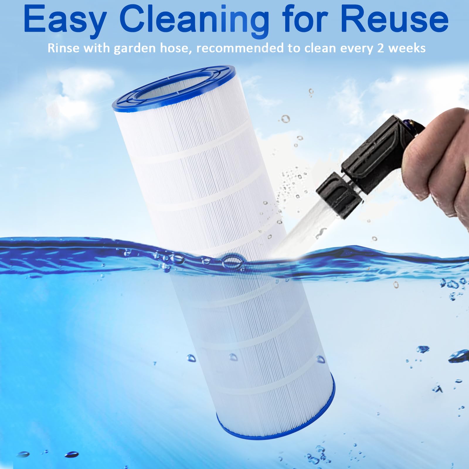25% thicker filtration fabric boosts chlorine resistance and contaminant capture.