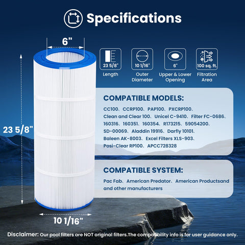 PELLUCID CC100 filter end caps, durable and chemical resistant for extended life