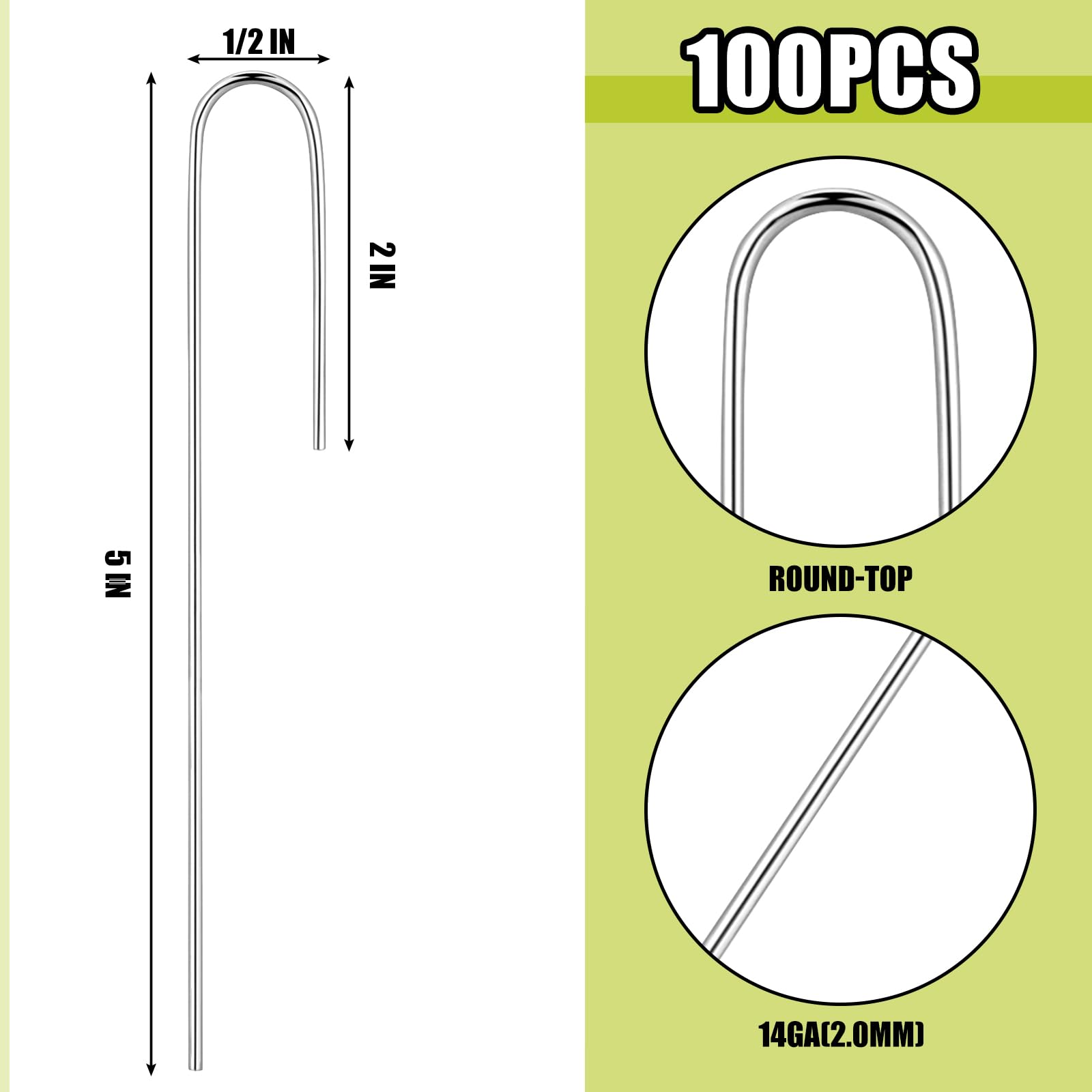 Pelopy 5-inch J shape garden stakes stabilize tubing along beds for stable irrigation.