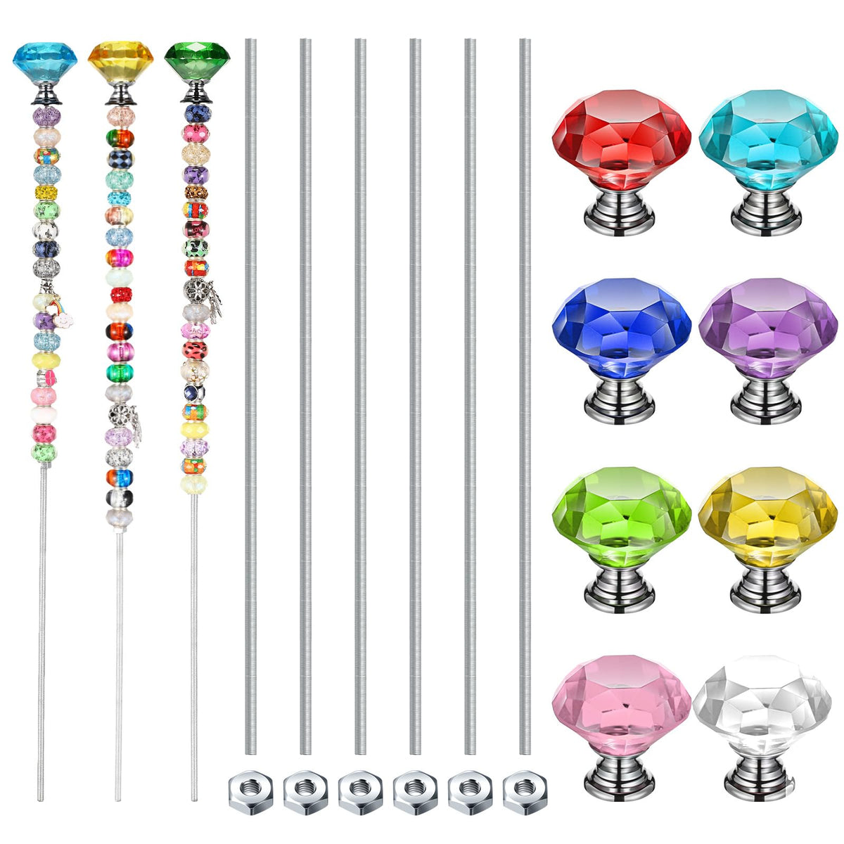 Pelopy fairy garden stake with bright diamond top for decorative outdoor display