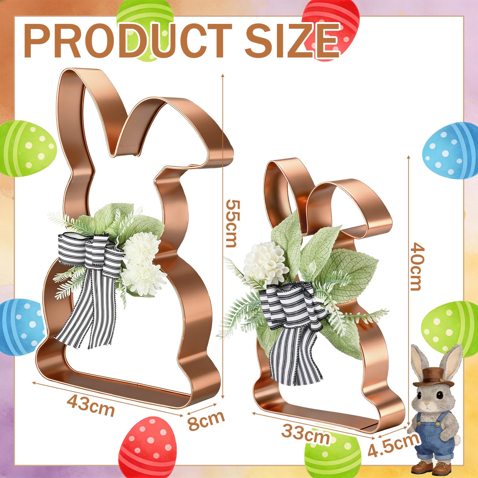 Pelopy gold Easter bunny decor on porch adds instant charm and curb appeal.