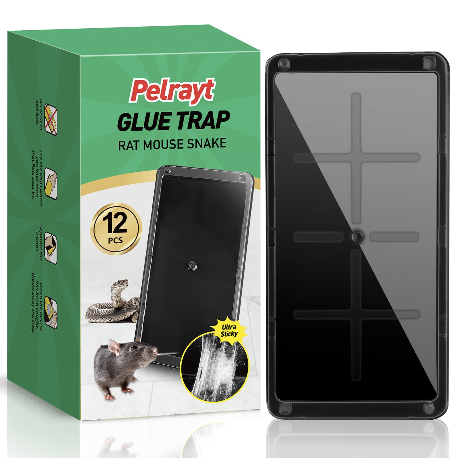 Pelrayt glue trap indoor setup for quick home pest capture.