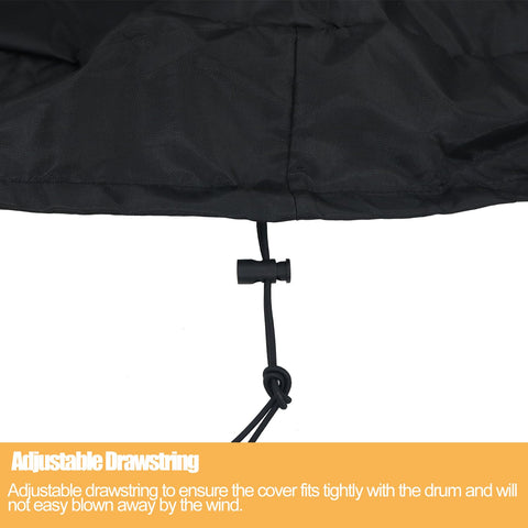 Pemaly stretchable drum cover with drawstring ensures a secure, wind-resistant fit.