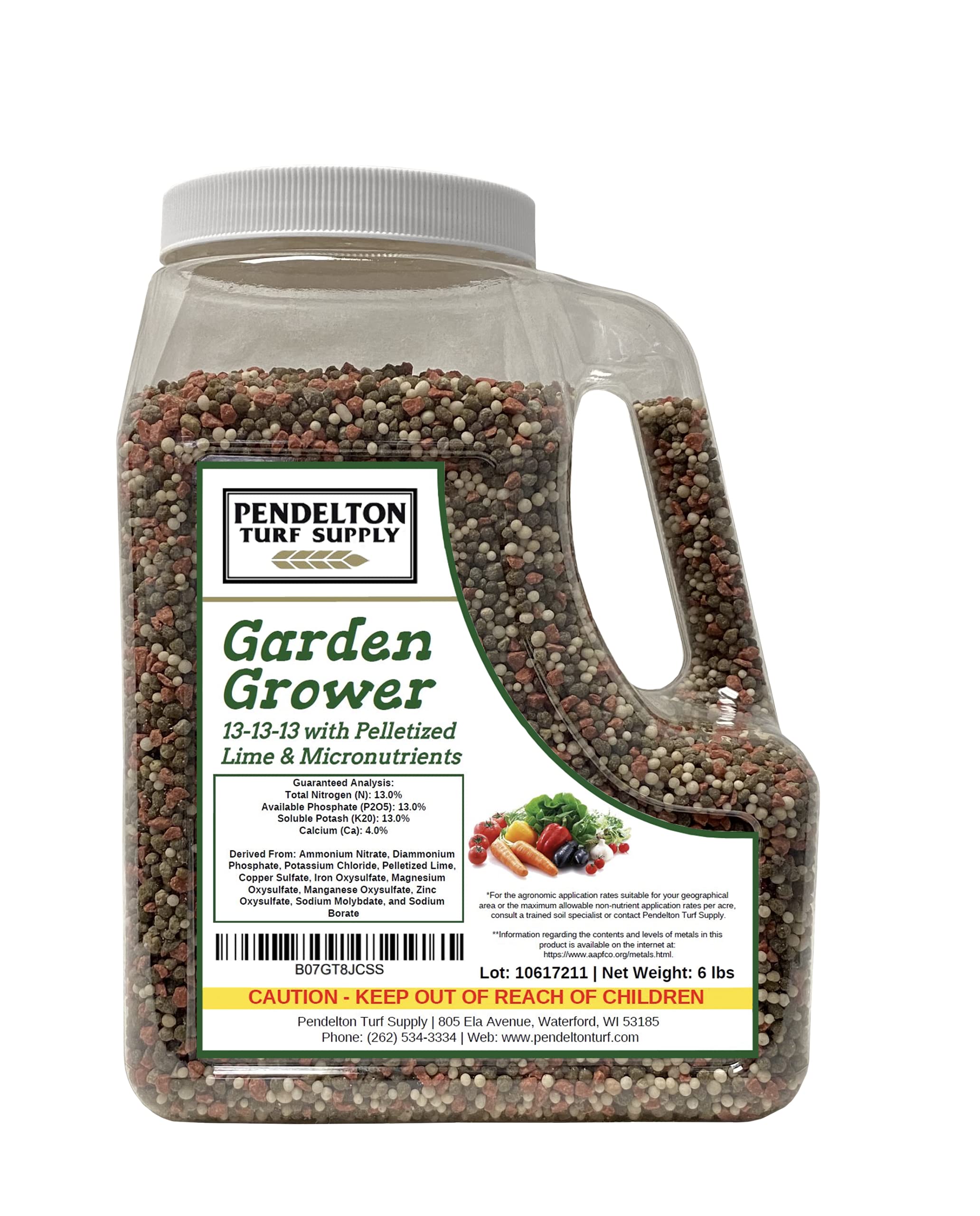 Pendelton Turf Supply Garden Grower fertilizer pellets improve soil health for thriving tomatoes and vegetables