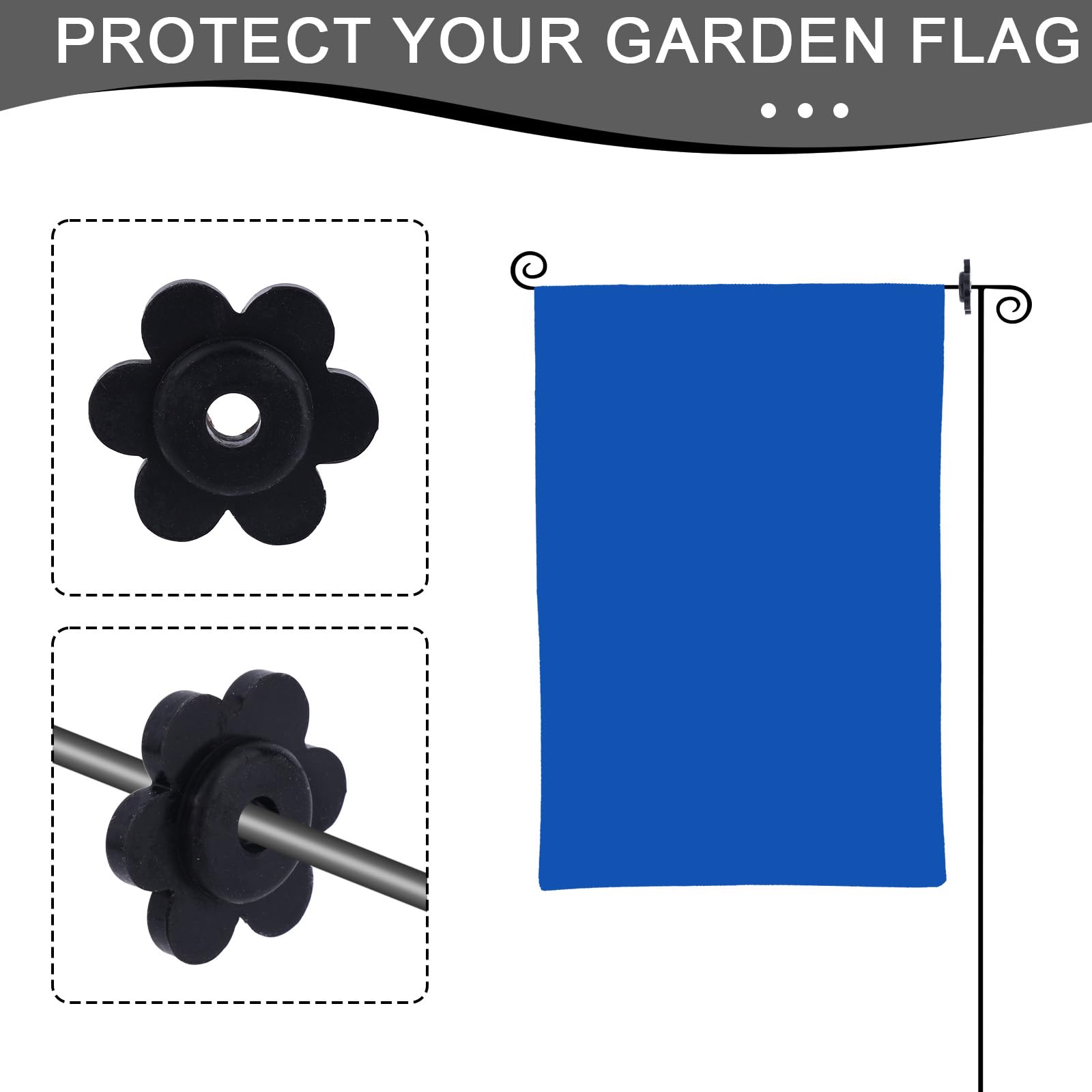 Penitue flag pole clips provide durable, weather-resistant support.