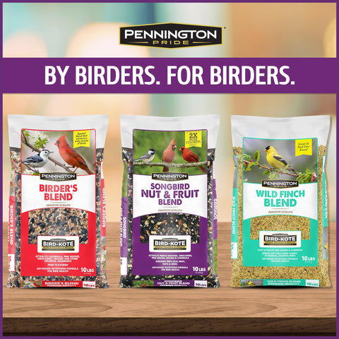 Pennington 10-lb bag shown, convenient outdoor bird food.