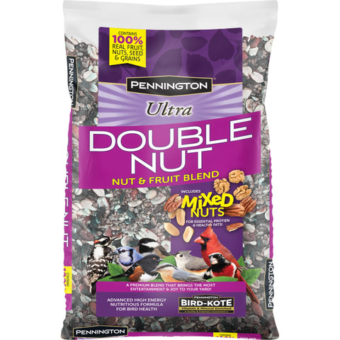 Pennington Ultra Double Nut Blend shown compatible with gazebo and hopper feeders.