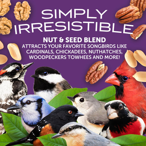 Pennington Ultra Double Nut Blend with Bird Kote vitamins supports balanced nutrition.