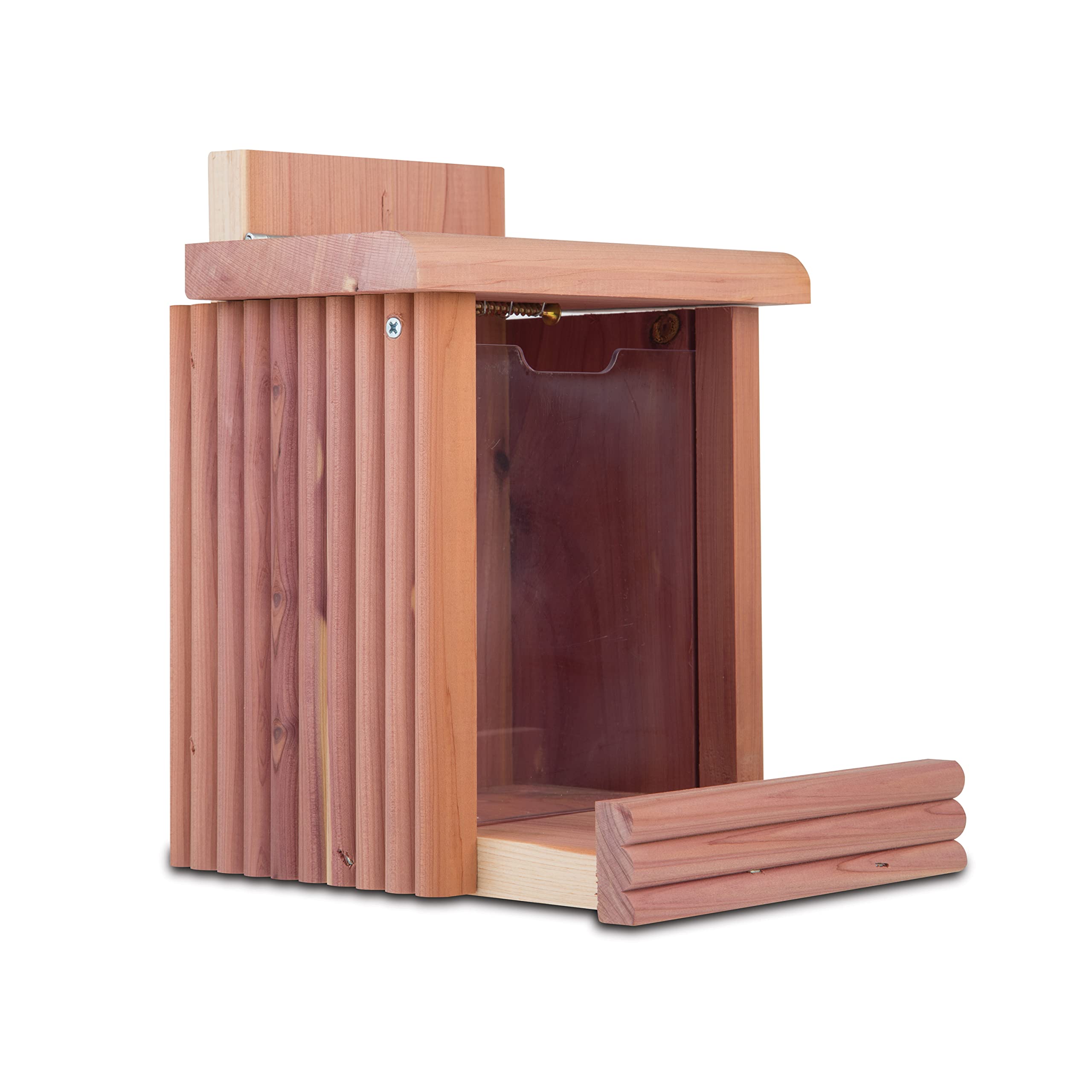 Pennington Cedar Squirrel Snacker front view with wildlife feeding window