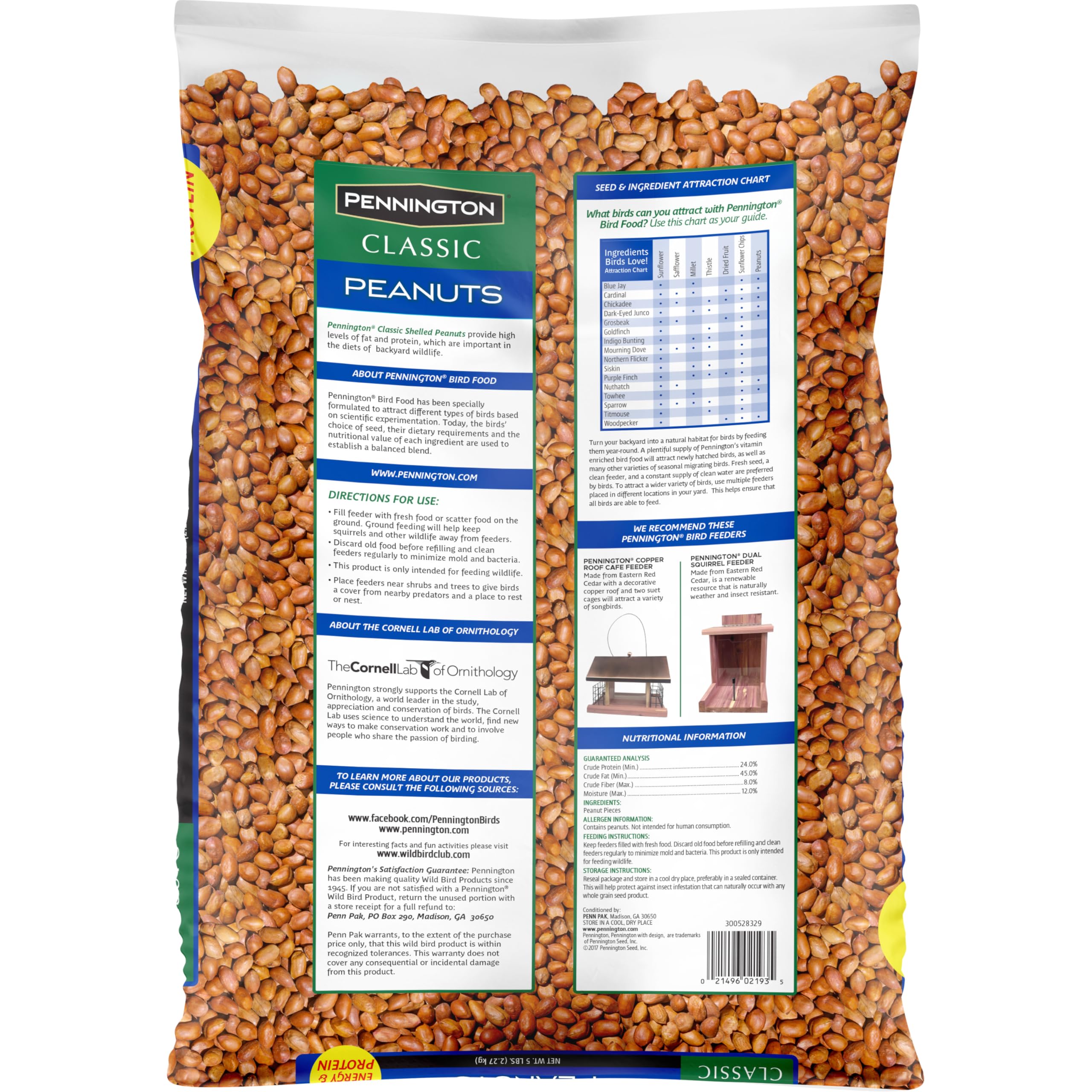 Close-up of 100% shelled peanut pieces by Pennington for wildlife snacking.