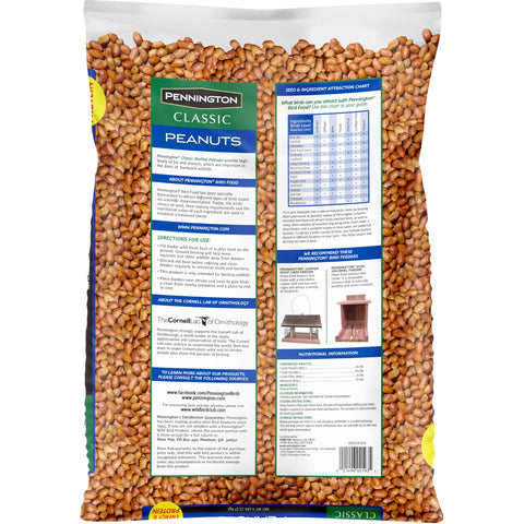 Close-up of 100% shelled peanut pieces by Pennington for wildlife snacking.