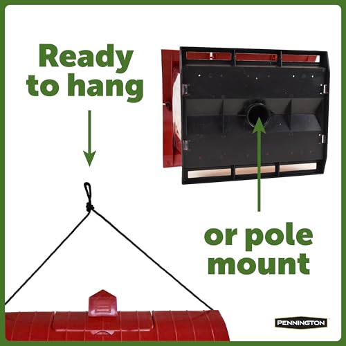 Pennington Country Barn Hopper Feeder outdoors durability; long-lasting garden feeder.