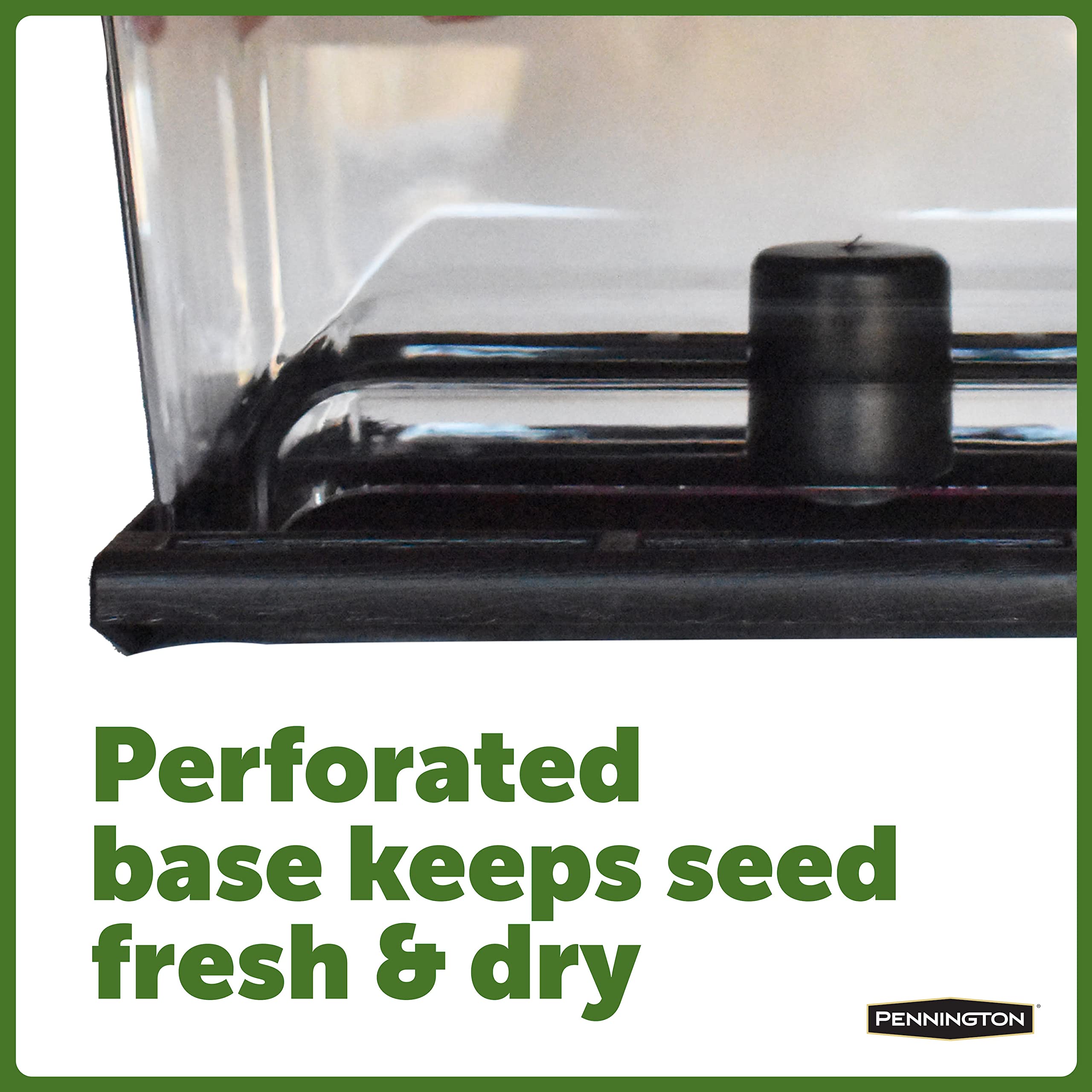 Pennington Country Barn Hopper Feeder weather-resistant plastic; durable outdoors.