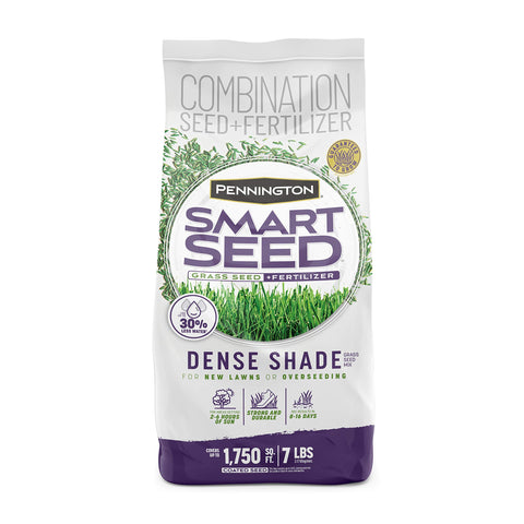 Pennington Dense Shade seed bag showcasing shade-tolerant lawn option