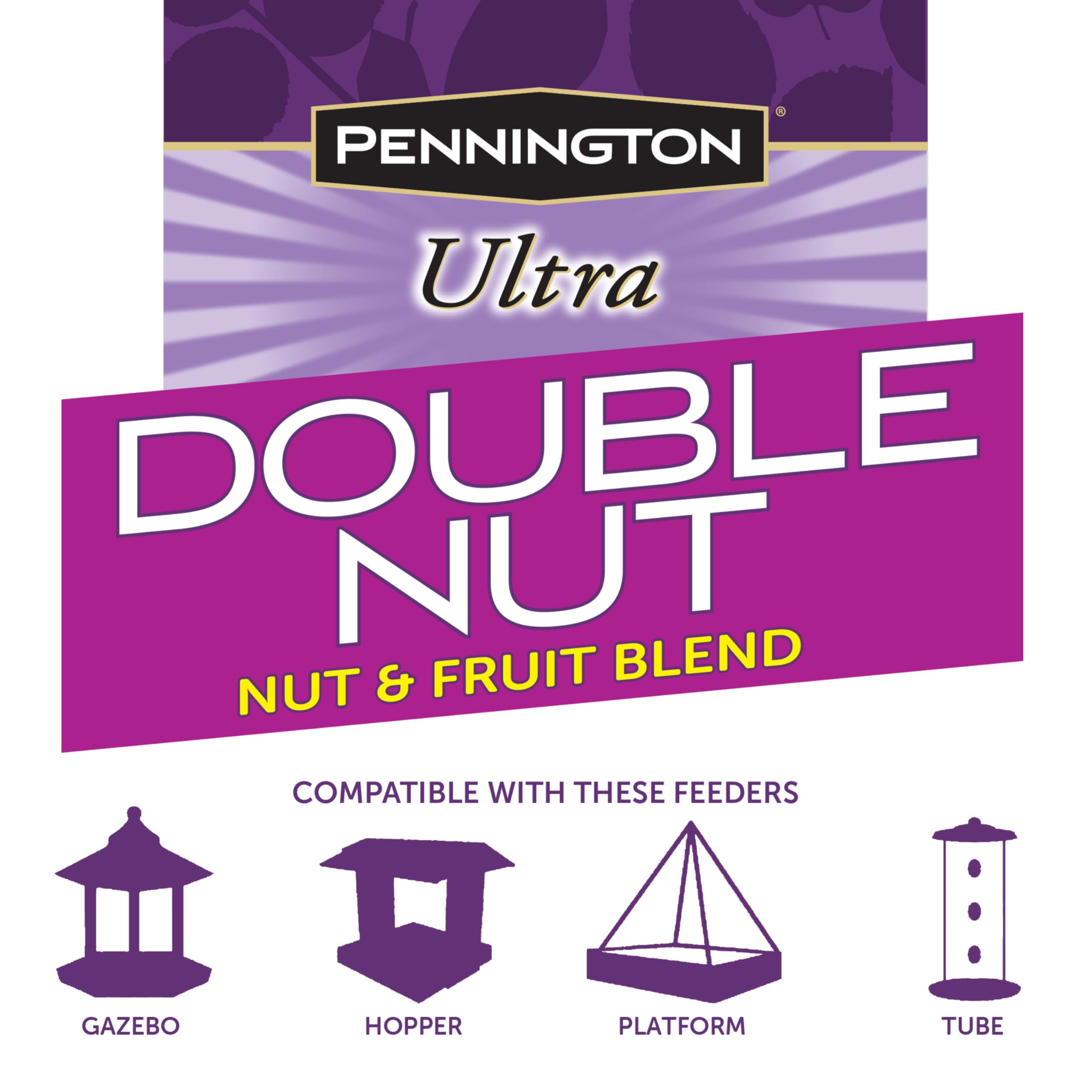 Pennington Ultra Double Nut Blend includes real fruit pieces for added flavor.