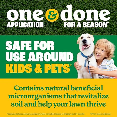 Season-long lawn care with a simple, single application
