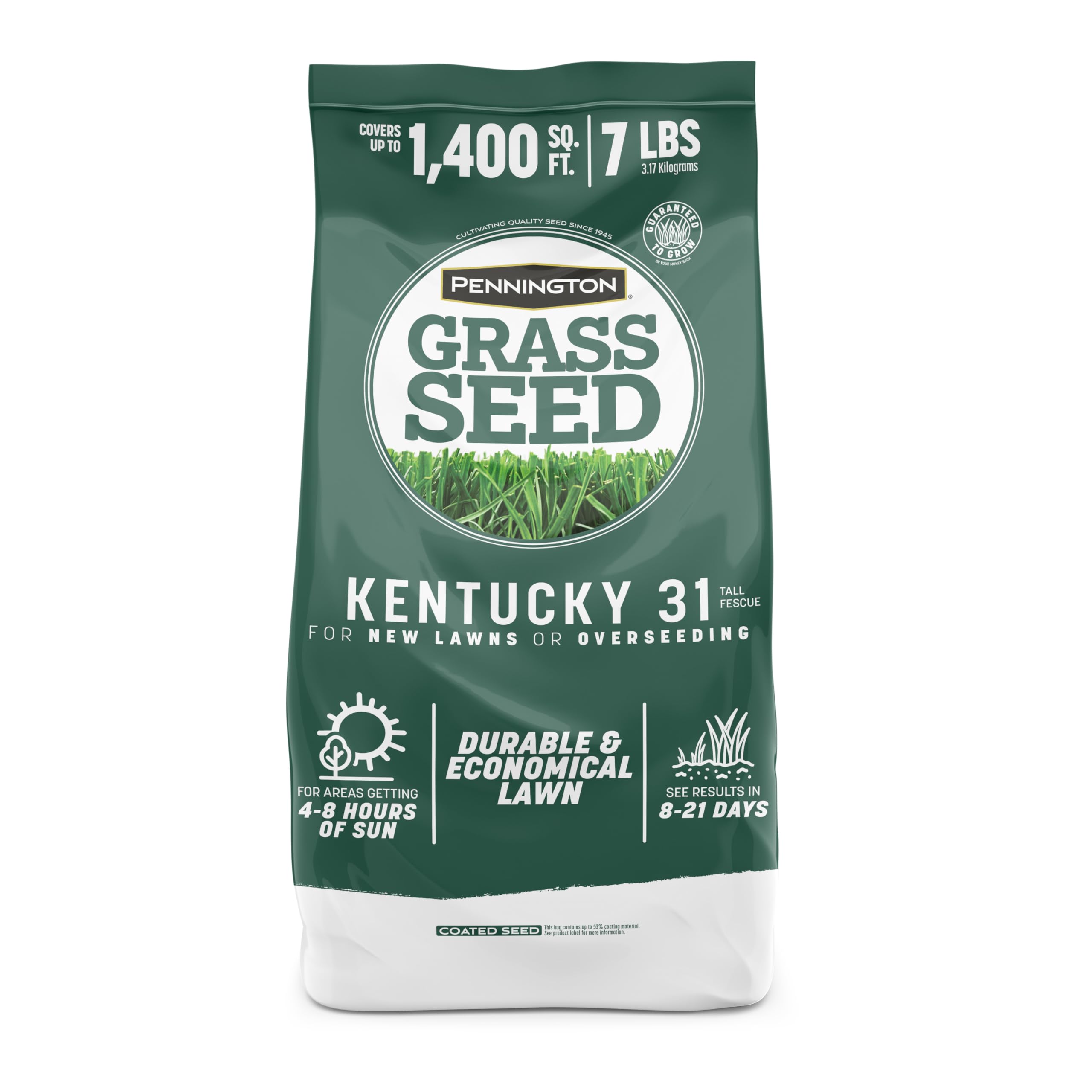 Pennington Kentucky 31 Tall Fescue seed bag ready for a durable lawn.