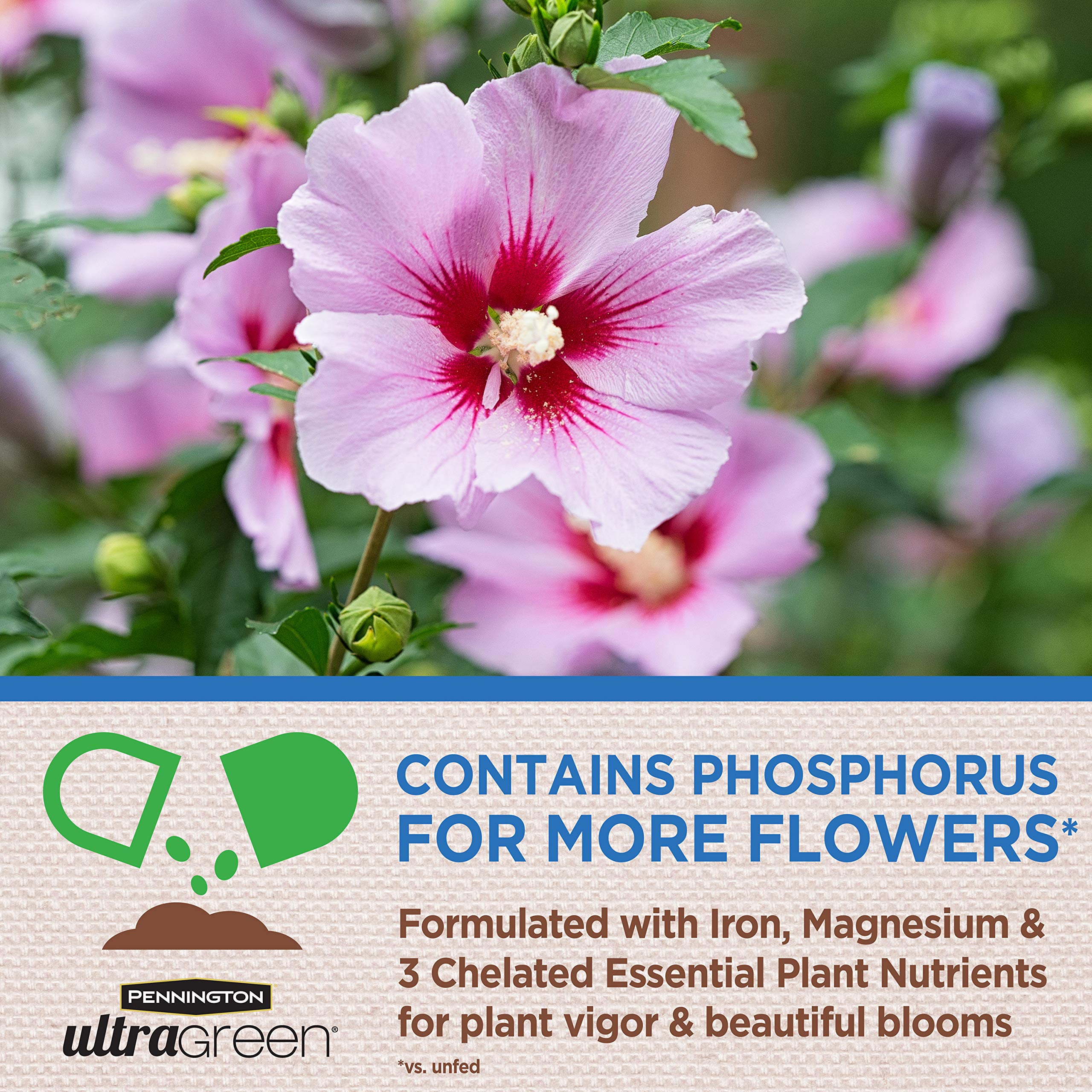 Pennington plant food applied to soil supports water retention and vigor.