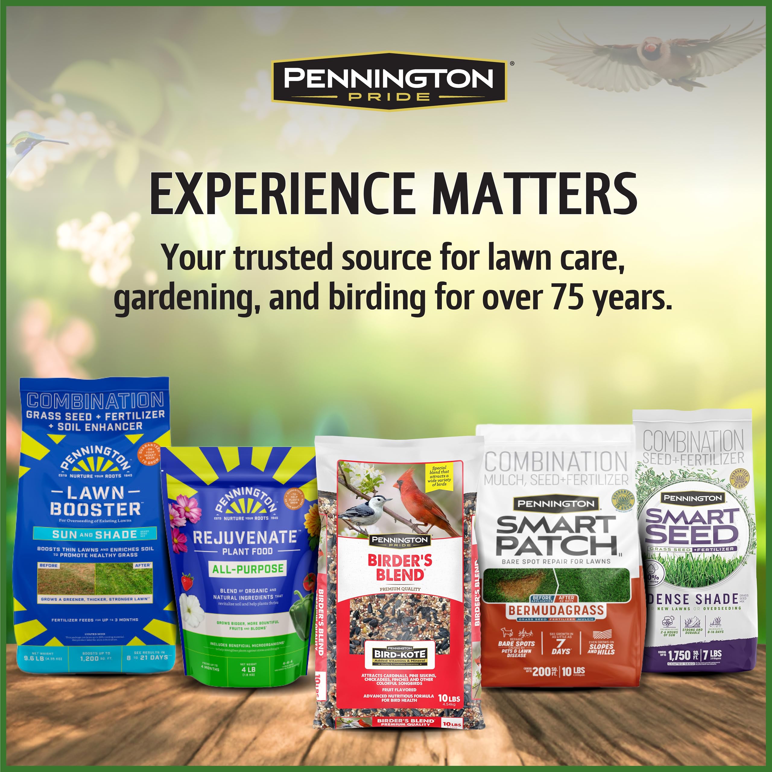 Ducks and chipmunks enjoying Pennington Pride blend in a natural setting