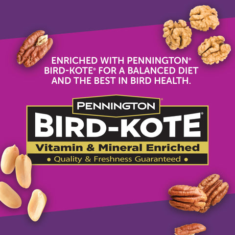 Pennington Ultra Double Nut Blend features safflower seeds for diverse backyard birds.