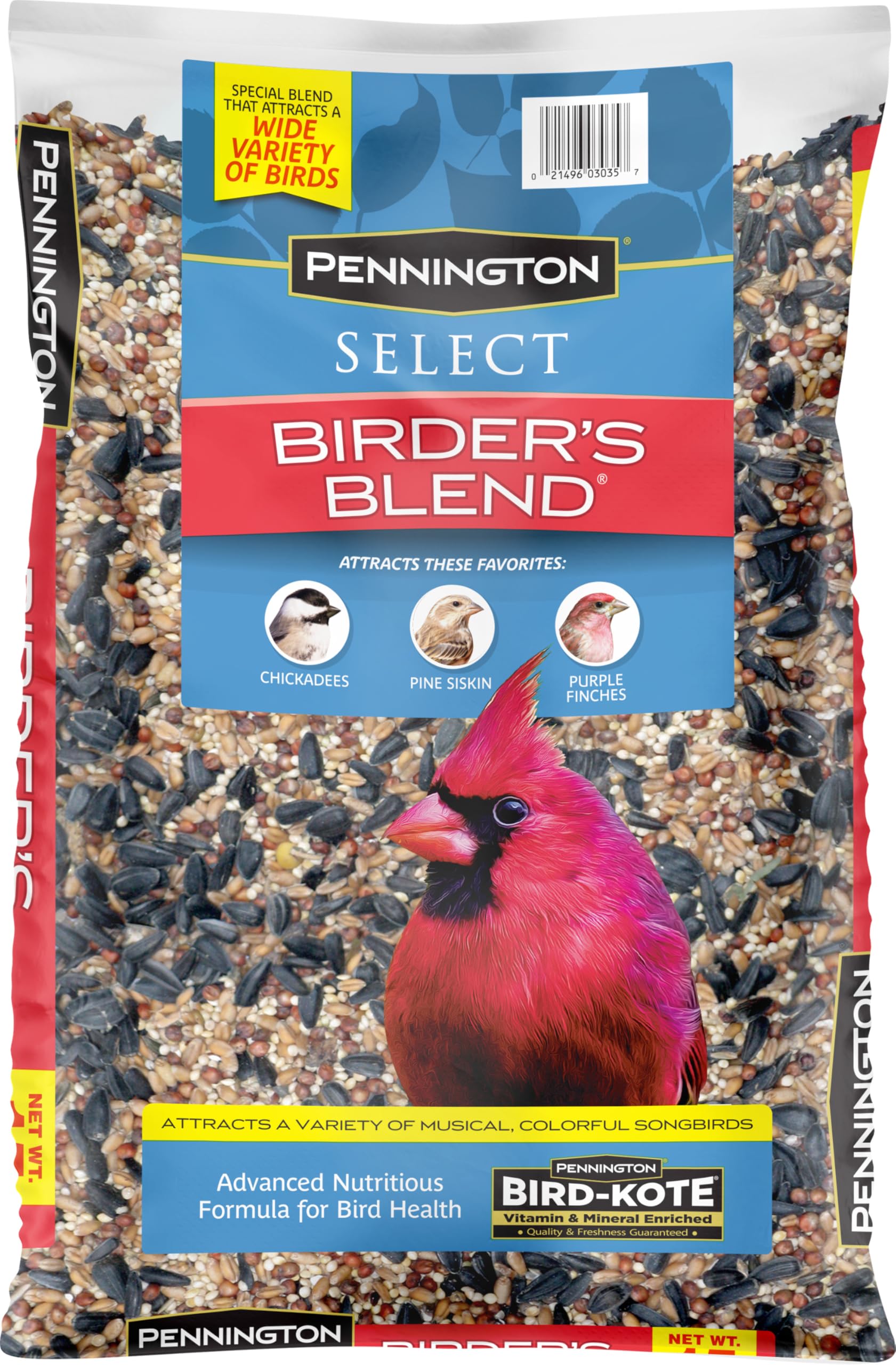 Pennington Select Birder's Blend bag front view for outdoor feeder use.