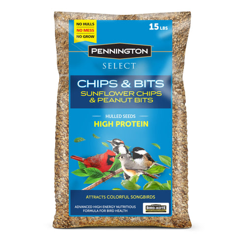 Pennington Select Chips & Bits wild bird seed mix for outdoor feeders boosts songbird variety