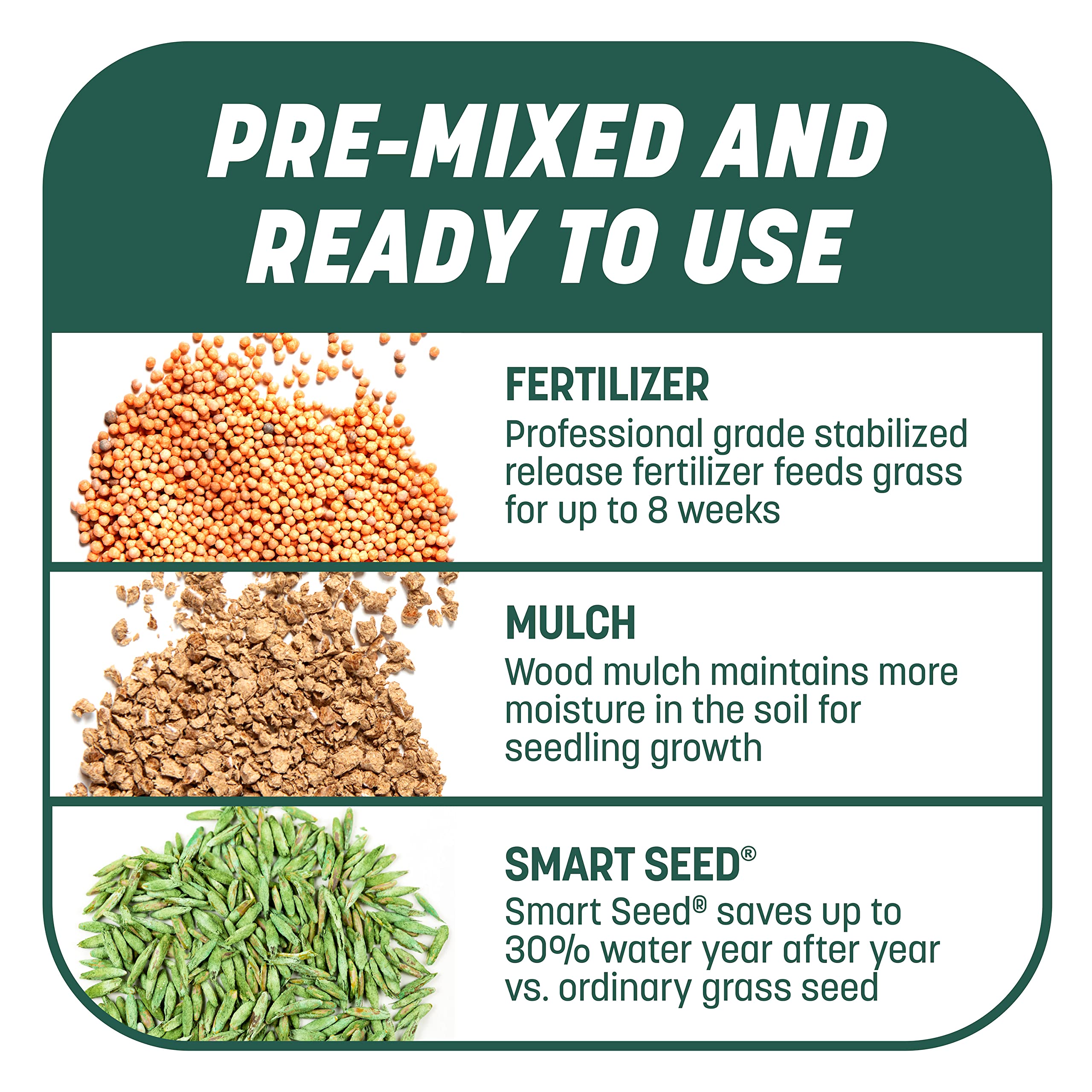 Mulch in the patch changes color when dry, signaling watering time.