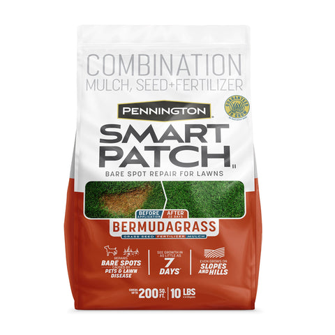 Pennington Smart Patch seed blend showing quick germination for bare spots