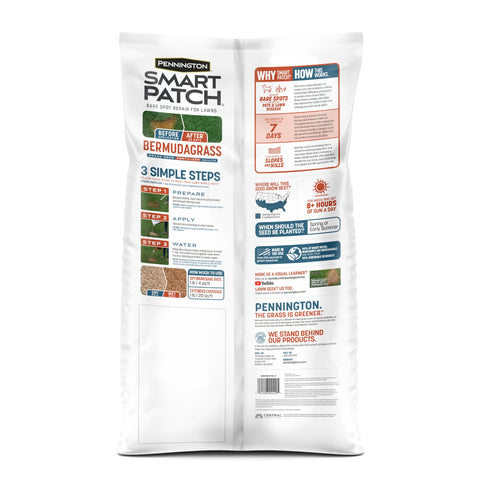 Pennington Smart Patch tackifier on slopes protects seed during rain.