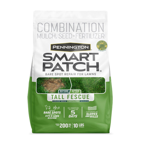 Pennington Smart Patch tall fescue seed for bare spot repair in lawns