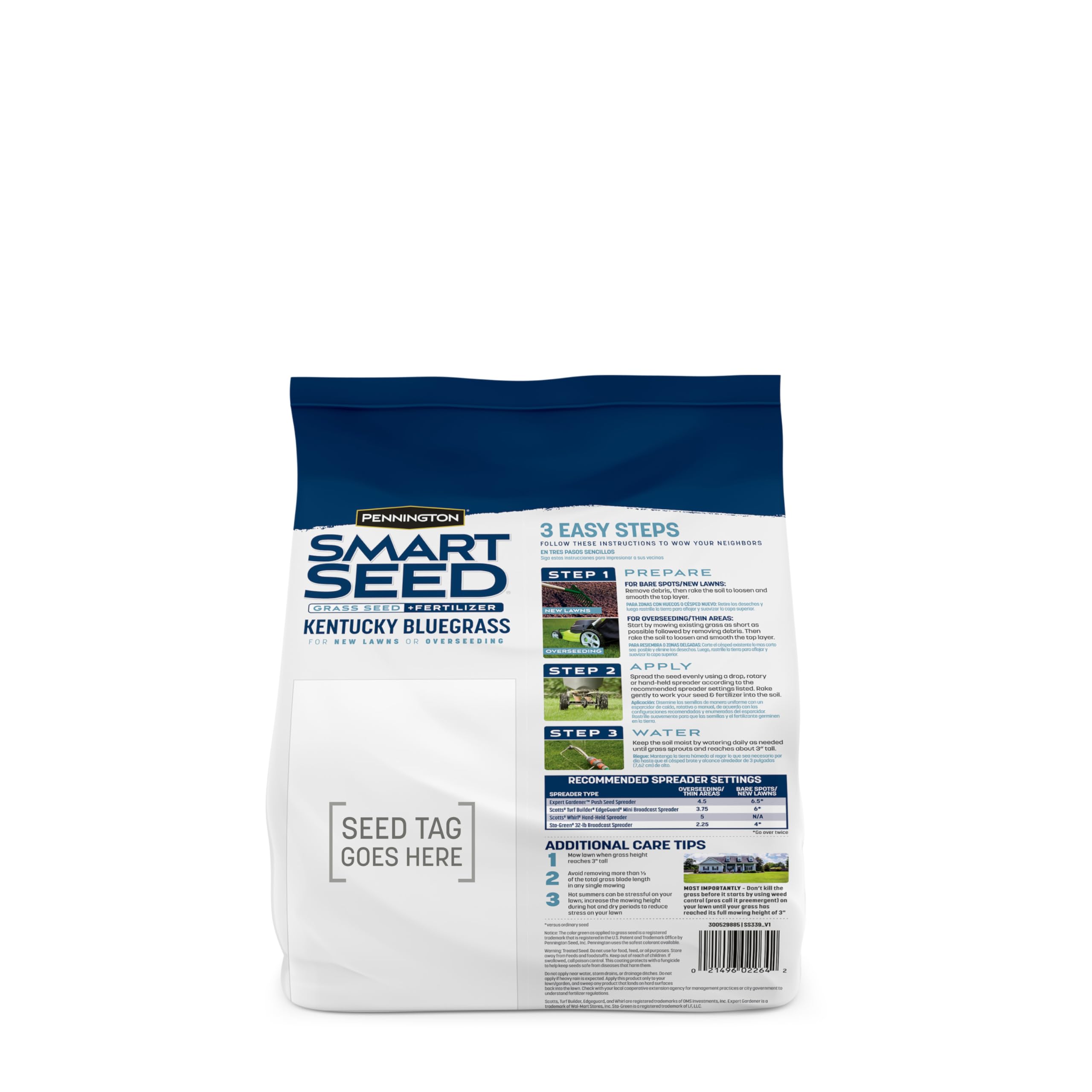 Pennington Smart Seed being spread to establish dense turf.