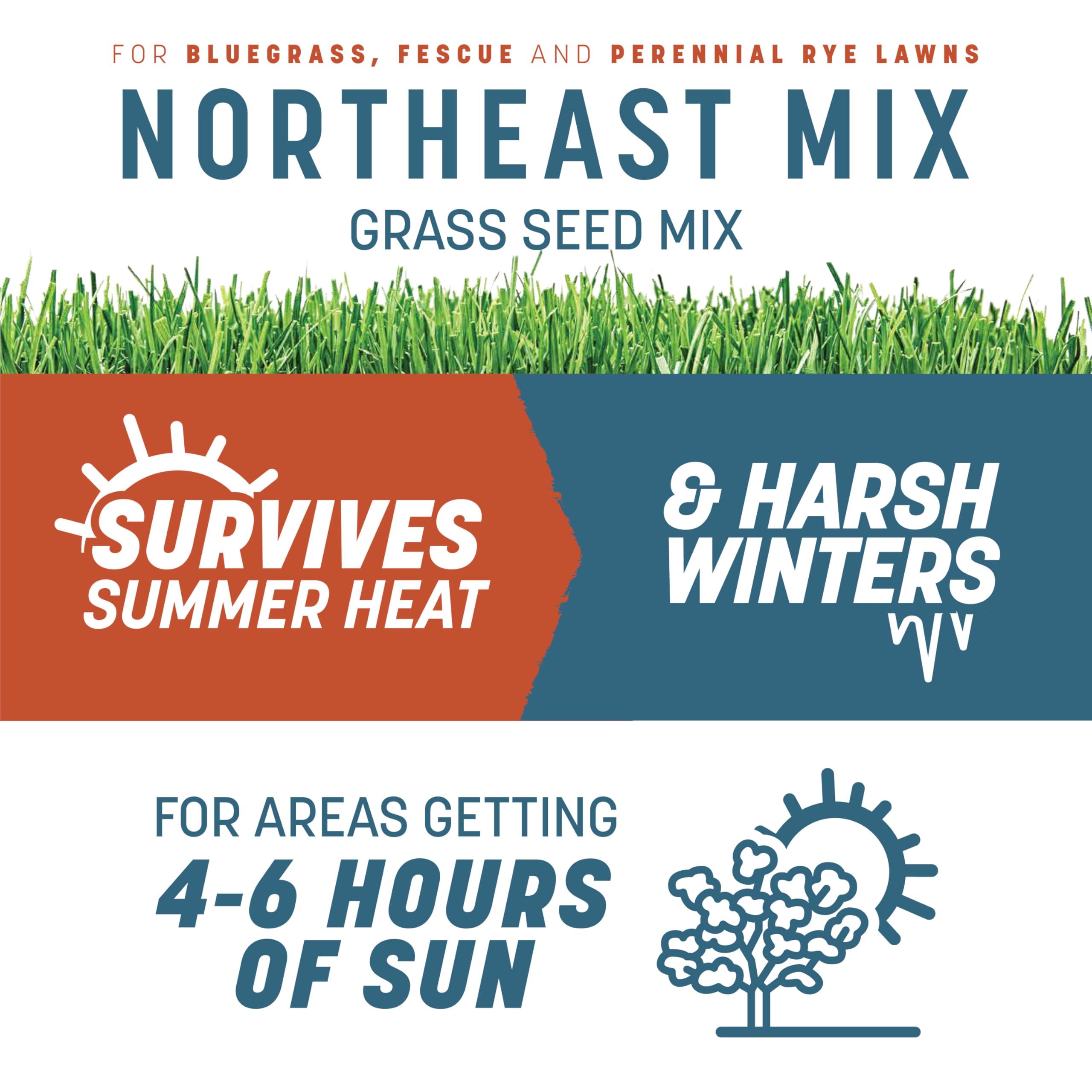 Pennington Smart Seed Northeast Mix label highlights coverage and growth potential.