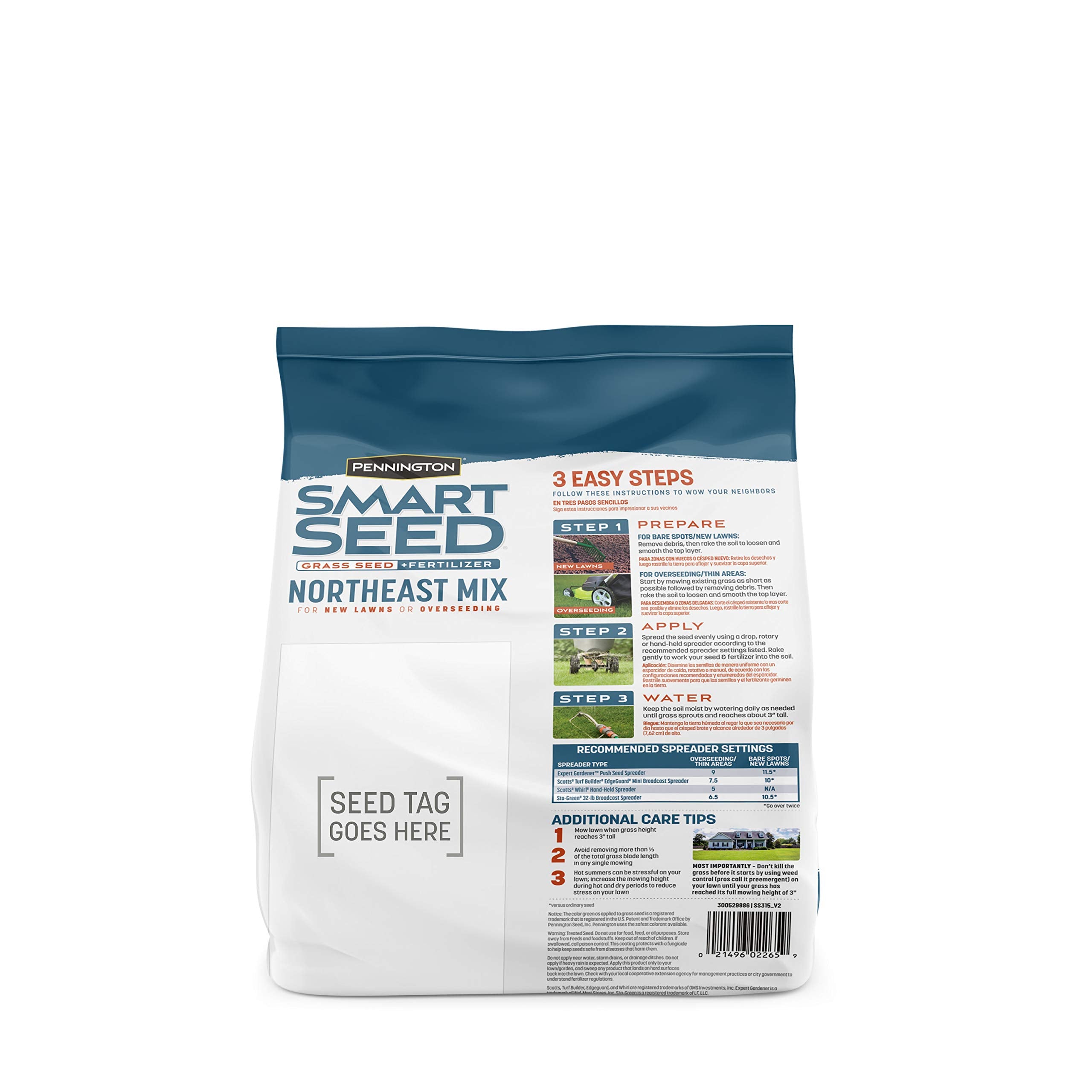 Close-up of Pennington seed coating promoting fast establishment with Northeast mix.