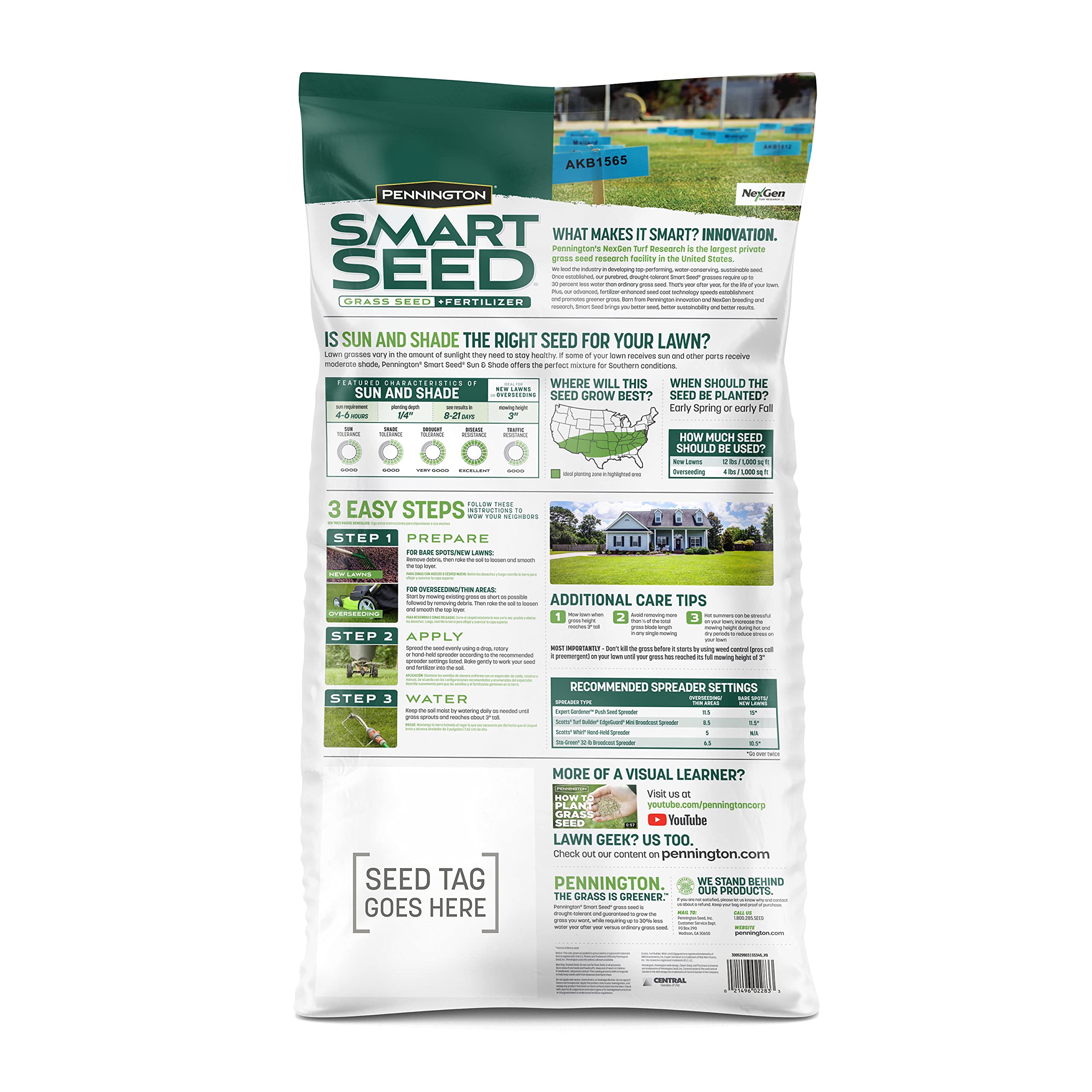Pennington Smart Seed dispersion demonstrates even sowing for rapid establishment.