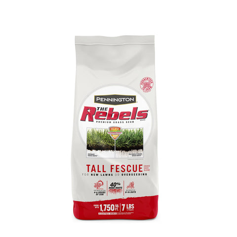 Pennington The Rebels tall fescue seed bag displaying premium turf quality