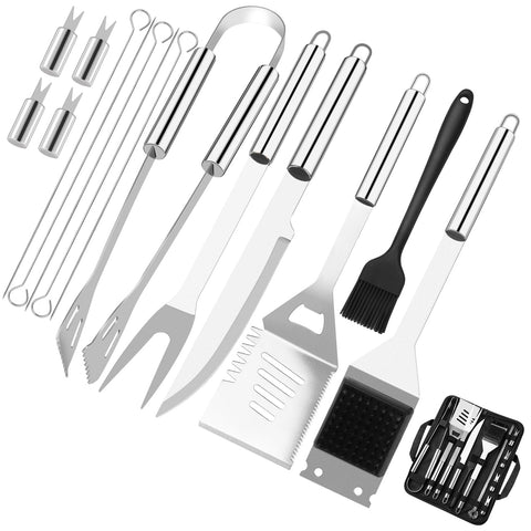 Penobon 15-piece grilling set in bag for easy transport and storage.