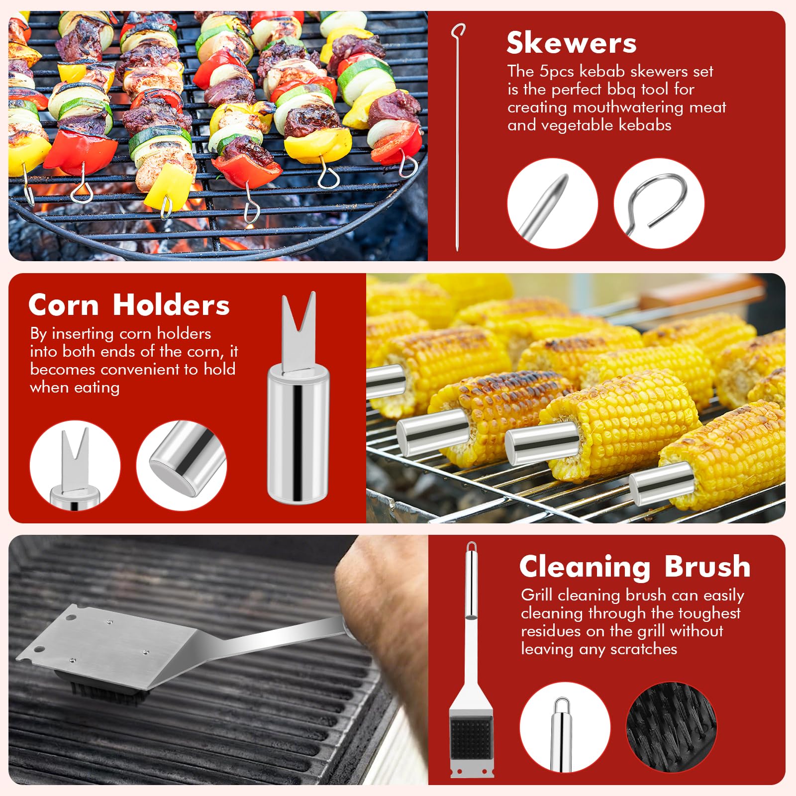Penobon dishwasher-safe grill utensils for quick cleanup after cookouts.