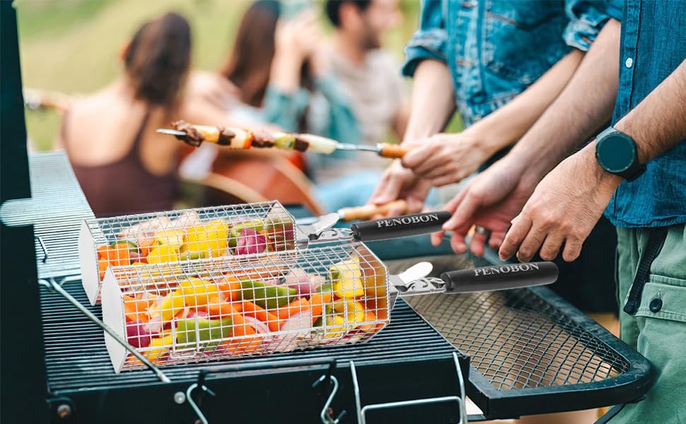 Penobon non-stick stainless surface allows quick cleanup after grilling