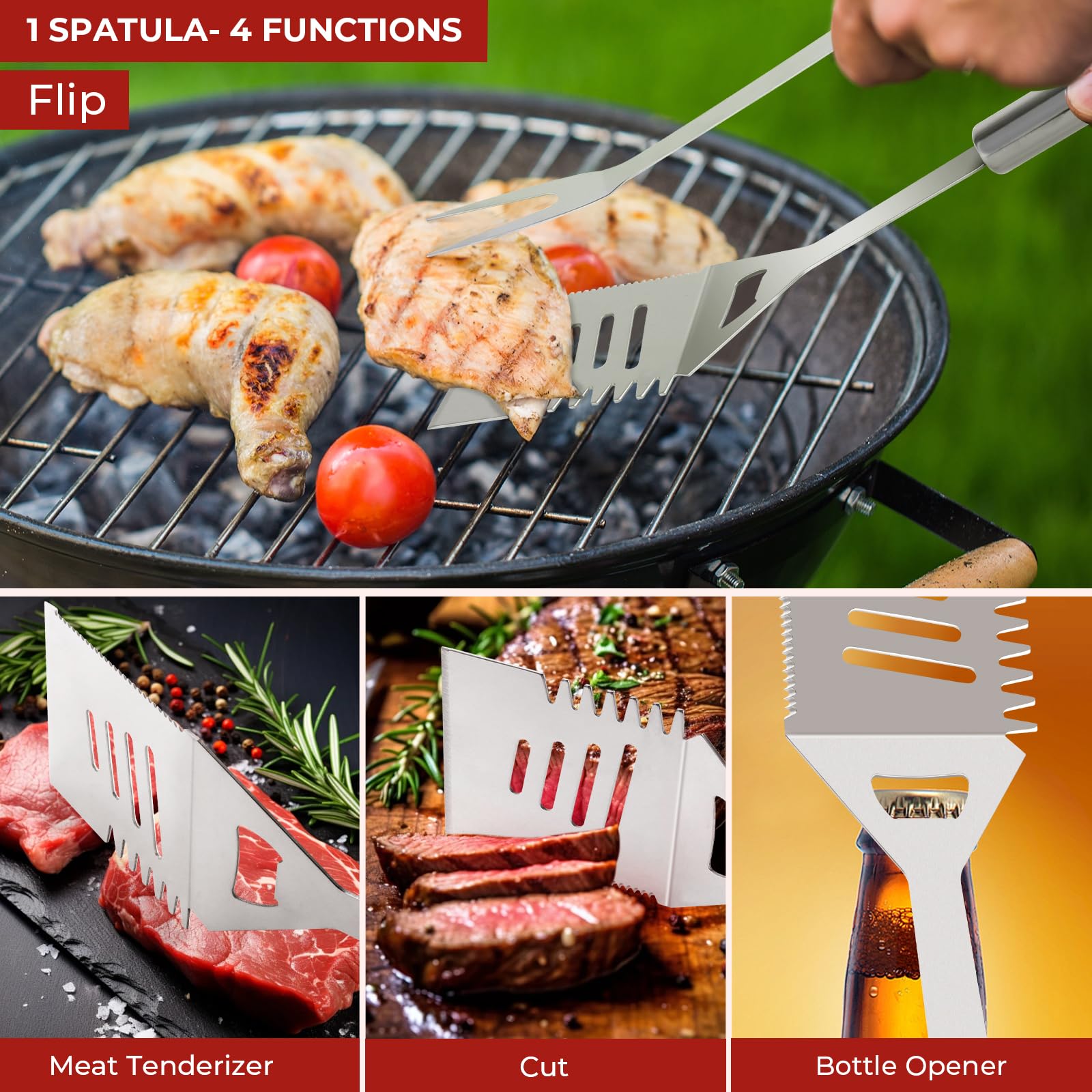 Penobon oxford-carrying bag keeps tools organized on outdoor cooking trips.