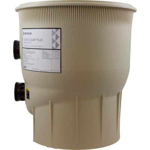 Pentair 178578 front view of packaging for the almond bottom tank assembly.