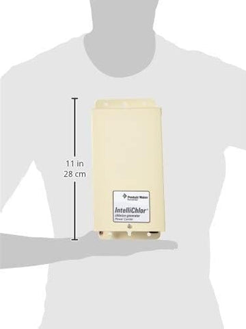 Pentair IntelliChlor display panel shows salt level and sanitizer output at a glance.