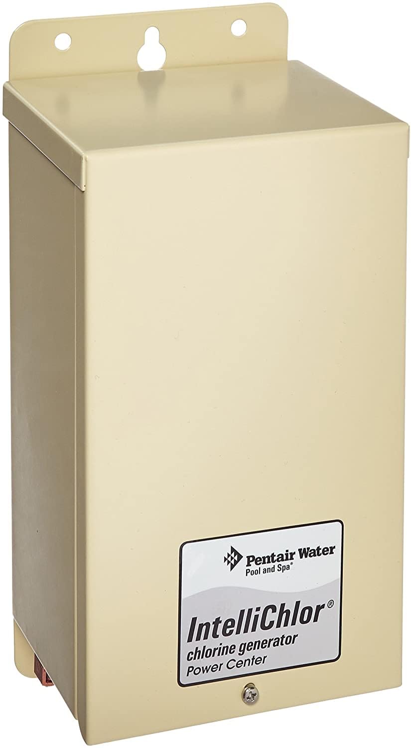 Pentair IntelliChlor power center front view with clear controls for simple pool sanitation.