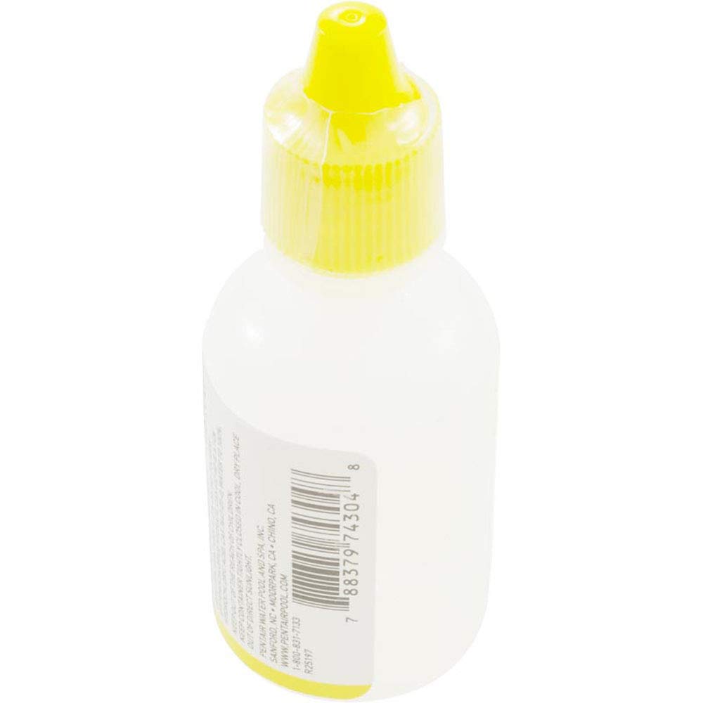 Pentair OTO test solution packaging label with usage instructions.