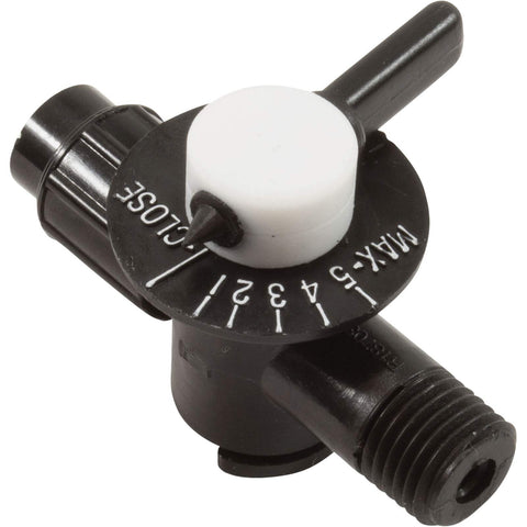 Pentair R172060 valve dial close-up showing precise flow control for Rainbow feeder tuning.