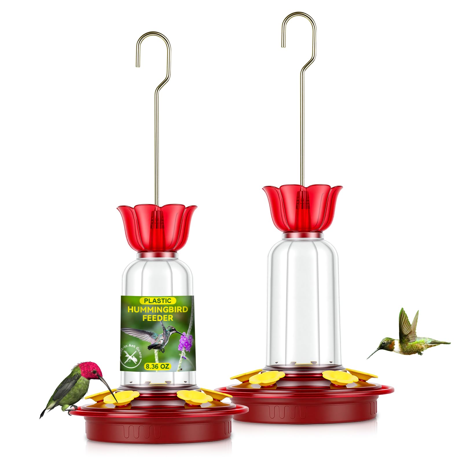 Penxua hummingbird feeder 8.3oz with a clear bottle for easy outdoor refills.